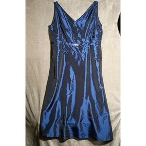 Jade Couture Formal Gown Navy Blue Rhinestones Long Dress Size 26